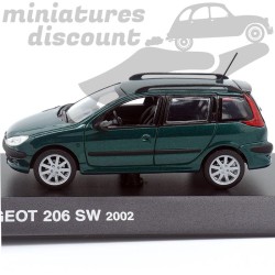 PEUGEOT 206 SW DE 2002 (VERT FONCÉ) - 1/43ème sous blister