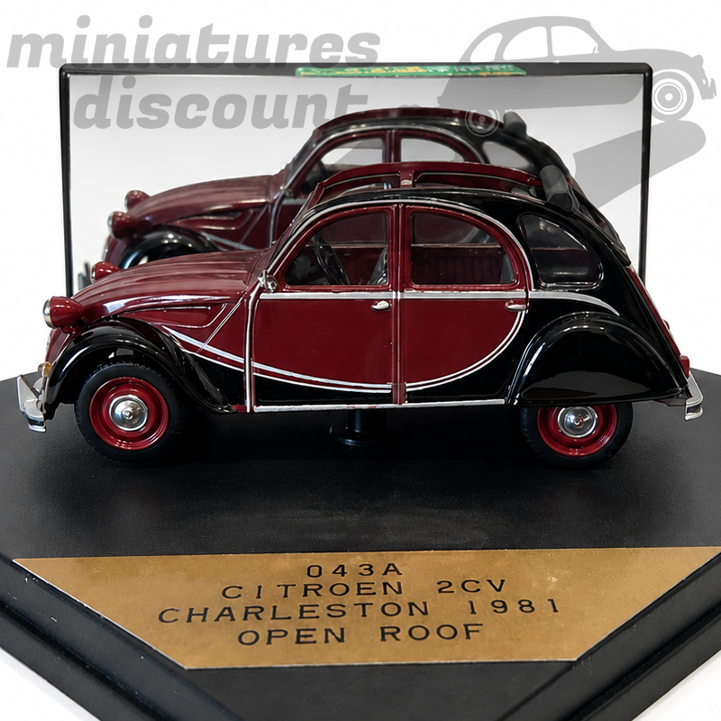 CITROËN 2CV "CHARLESTON 1981" (ROUGE FONCÉ) - VITESSE - 1/43ème en boite