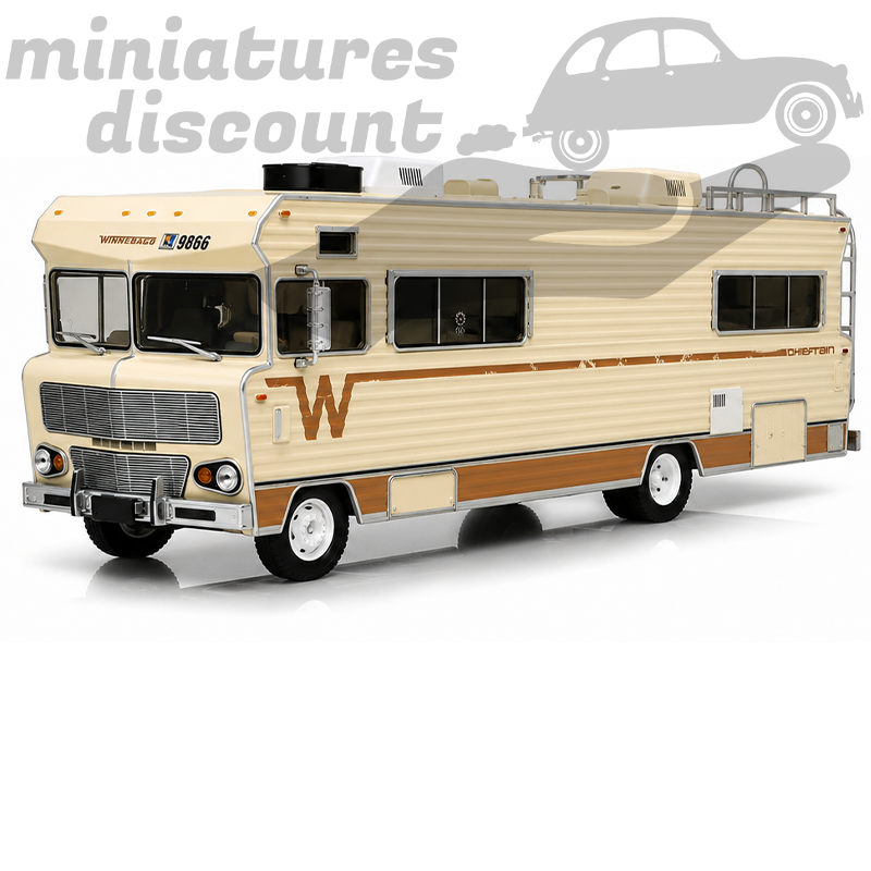 CAMPING CAR WINNEBAGO D27 C CHIEFTAIN DE 1973 (BEIGE) - 1/43ème sous blister