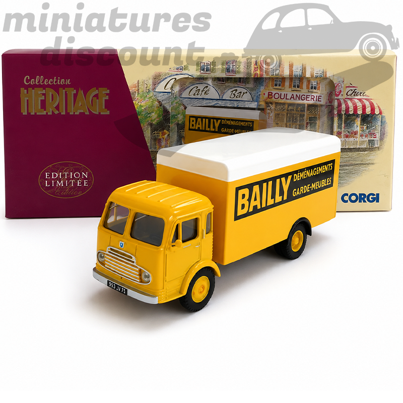 SIMCA CARGO CAMION DE DÉMÉNAGEMENT BAILLY (JAUNE) - IXO - 1/50ème en boite