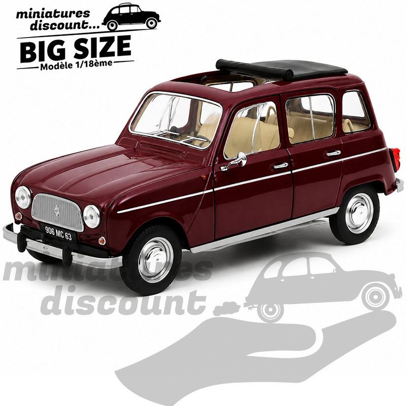 RENAULT 4L (ROUGE FONCÉ) - NOREV - 1/18ème en boite