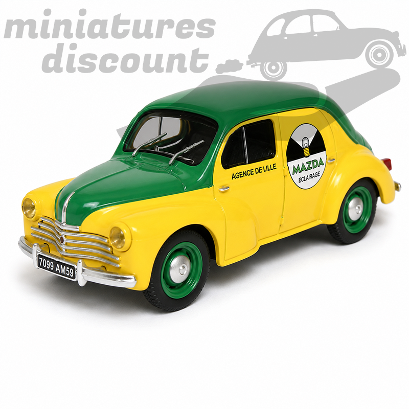 RENAULT 4CV COMMERCIALE R2071 DE 1951 "MAZDA ECLAIRAGE" (JAUNE) - NOREV - 1/43ème sous blister