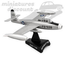 AVION RÉPUBLIC F84 -EN MÉTAL (GRIS CLAIR) - 1/100ème sous blister