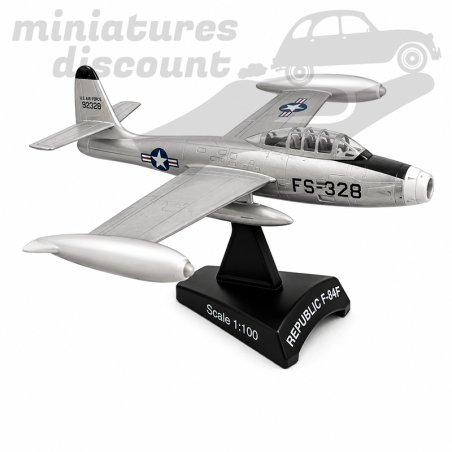 AVION RÉPUBLIC F84 -EN MÉTAL (GRIS CLAIR) - 1/100ème sous blister
