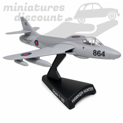 AVION HAWKER HUNTER -EN MÉTAL (GRIS CLAIR) - 1/100ème sous blister