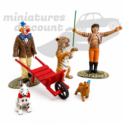 ENSEMBLE DE FIGURINES DE CIRQUE EN MÉTAL CIRQUE PINDER (MULTICOLORE) - Voir description en boite