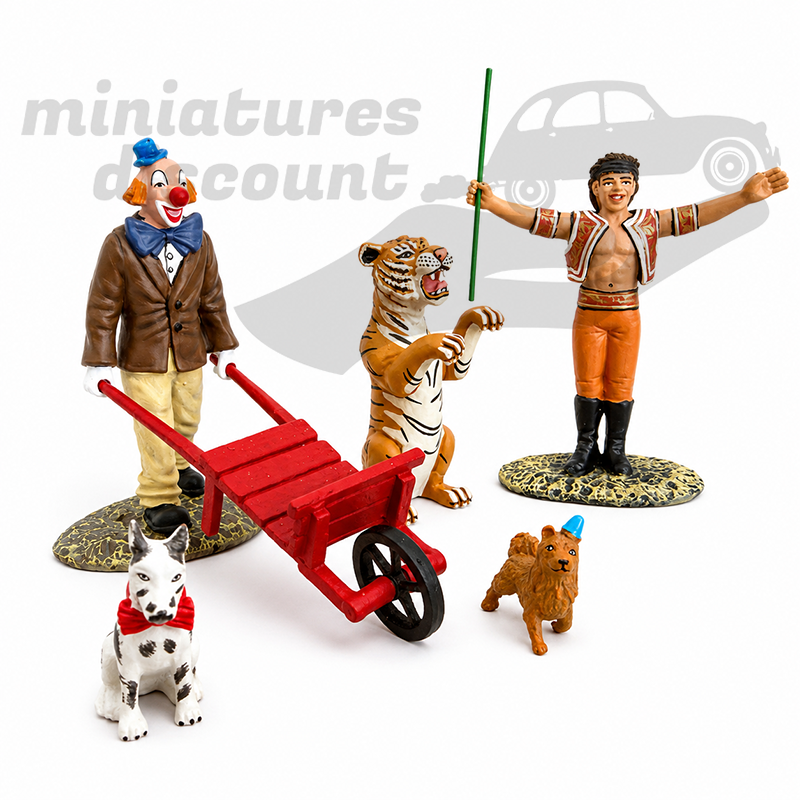 ENSEMBLE DE FIGURINES DE CIRQUE EN MÉTAL CIRQUE PINDER (MULTICOLORE) - Voir description en boite