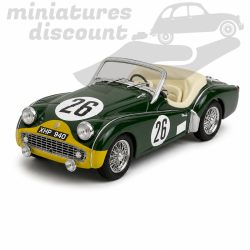TRIUMPH TR3A DE CHEZ LE MANS 1959 (VERT) - UNIVERSAL HOBBIES - 1/43ème en boite