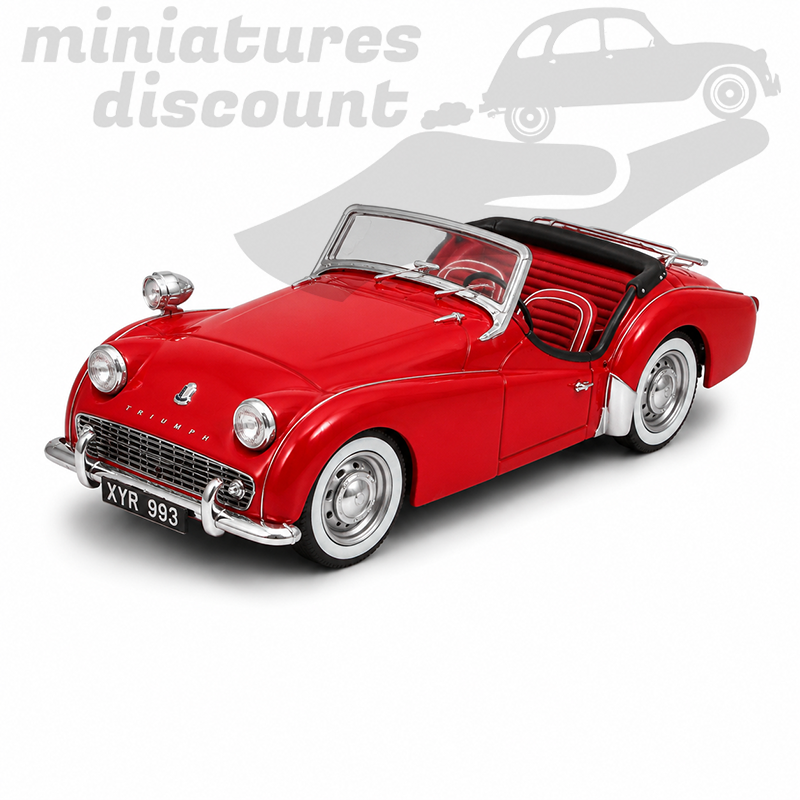 TRIUMPH TR3A DE CHEZ (ROUGE) - UNIVERSAL HOBBIES - 1/43ème en boite