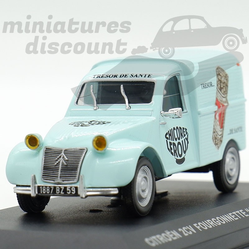 CITROËN 2CV FOURGONNETTE ''CHICORÉE LEROUX'' (BLEU) - 1/43ème en boite