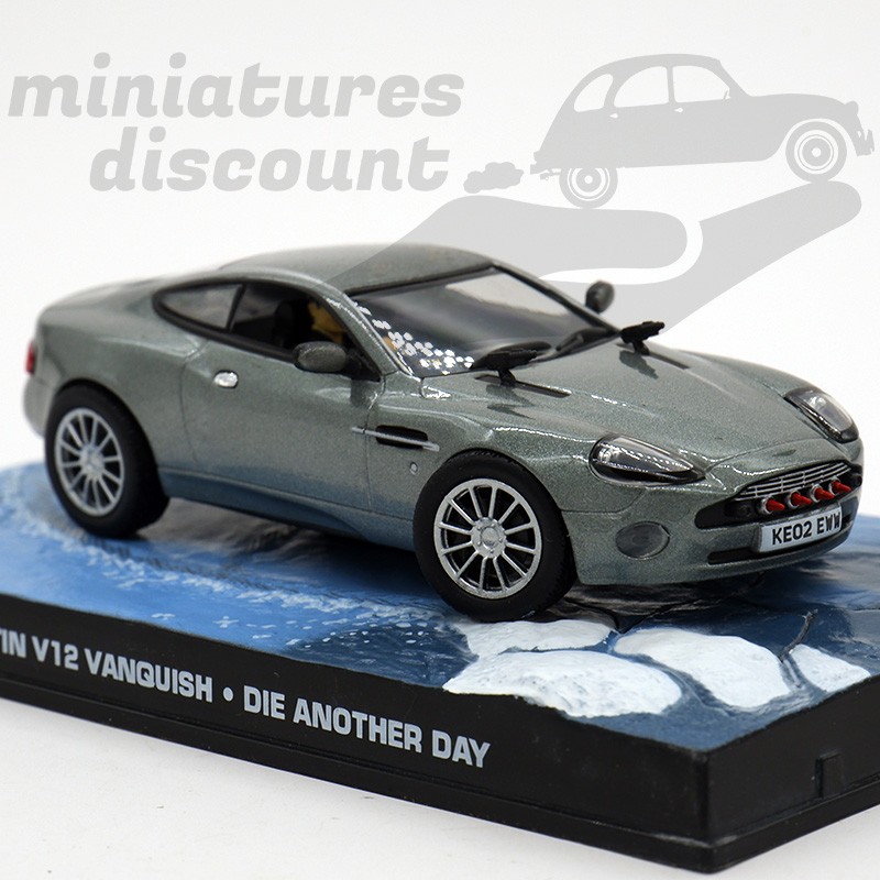 ASTON MARTIN V12 VANQUISH DIE ANOTHER DAY JAMES BOND (GRIS) - 1/43ème en boite