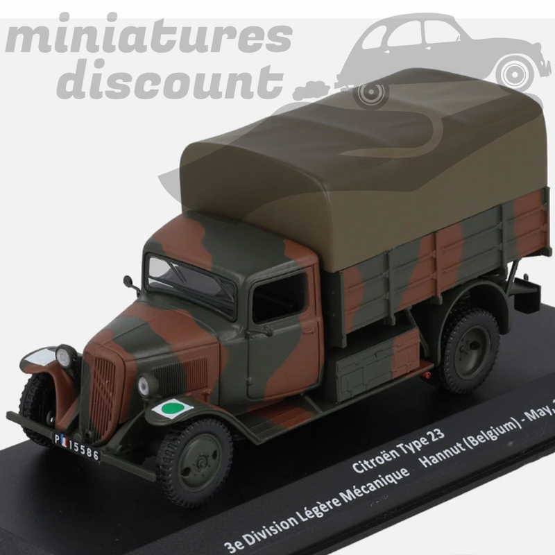 MINIATURE CITROËN TYPE 23 U23 HANNUT 1940 AVEC BOÎTE (VERT MILITAIRE) - 1/43ème en boite