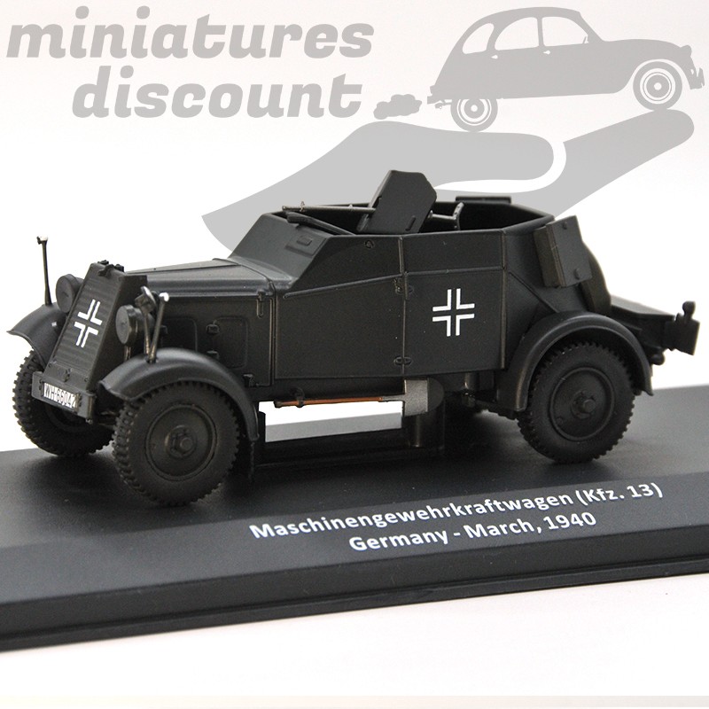 MASCHINENGEWEHRKRAFTWAGEN KFZ13 ALLEMAGNE EN 1940 MILITAIRE (VERT) - 1/43ème en boite
