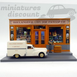 PEUGEOT 203 + FAÇADE DIORAMA BOULANGERIE (BEIGE) - 1/43ème sous blister