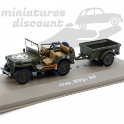 JEEP WILLYS MB AVEC REMORQUE (VERT MILITAIRE) - 1/43ème en boite