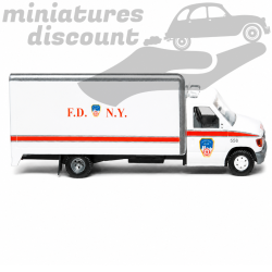 FORD E350 FDNY NEW YORK, (BLANC) - BUSCH - 1/87ème en boite
