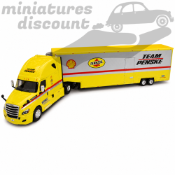 CAMION SEMI-REMORQUE FREIGHTLINER CASCADIA "TEAM PENSKE" PENNZOIL SHEL (JAUNE) - 1/43ème en boite