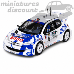 PEUGEOT 206 WRC "ESSO" ACROPOLIS 1999 (BLANC) - SKID - 1/43ème en boite