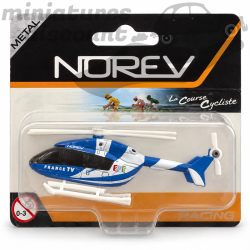 Helicoptère Journalistes France TV (bleu) - Norev - 3inches sous blister