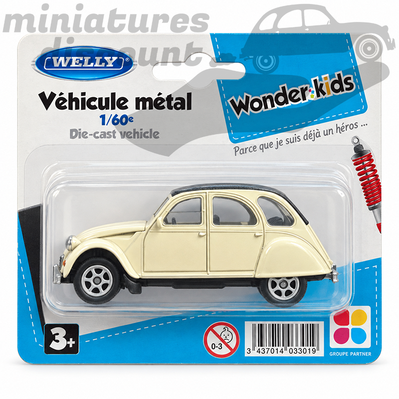 Citroën 2CV (Beige) - Welly - 1/60ème sous blister