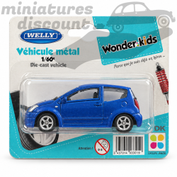 Citroën C2 (Bleu) - Welly - 1/60ème sous blister