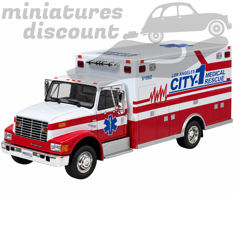 International 4700 Ambulance (Blanc/Rouge/Bleu) - 1/43ème en boite