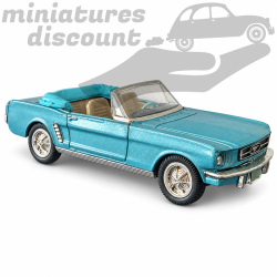 FORD MUSTANG CONVERTIBLE DE 1964 (BLEU) - 1/43ème sur socle