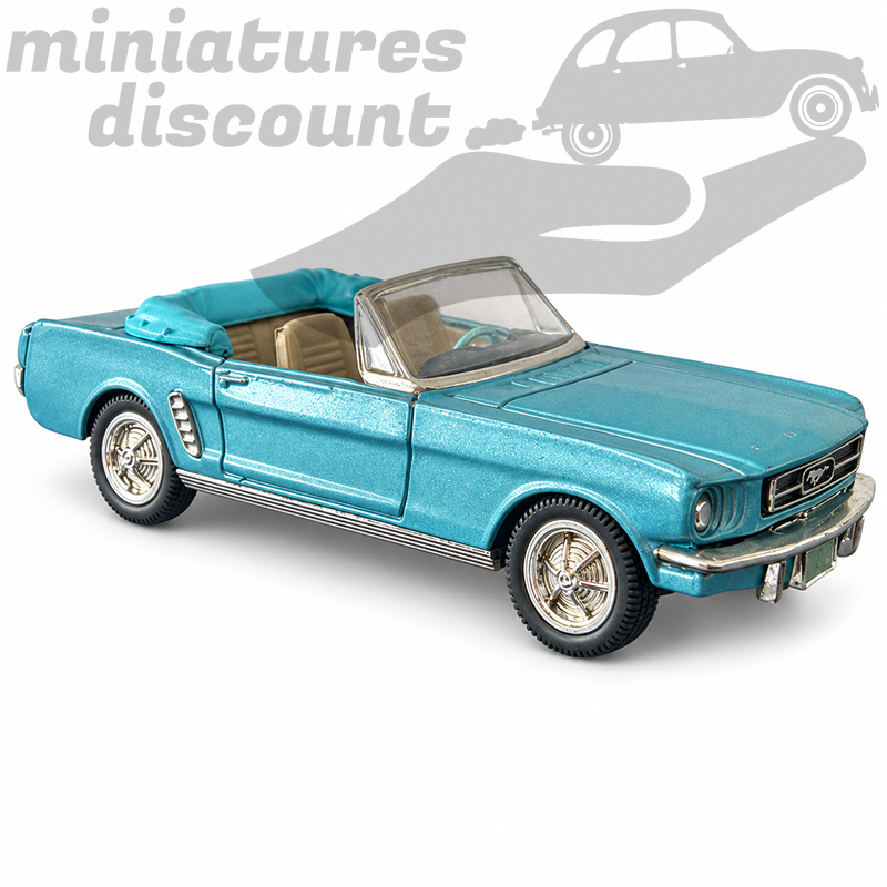 FORD MUSTANG CONVERTIBLE DE 1964 (BLEU) - 1/43ème sur socle