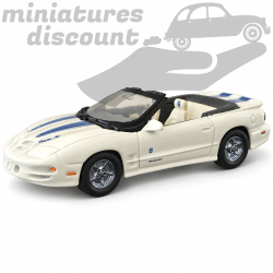 PONTIAC FIREBIRD CABRIOLET TRANS AM DE 1999 (BLANC) - 1/43ème sur socle
