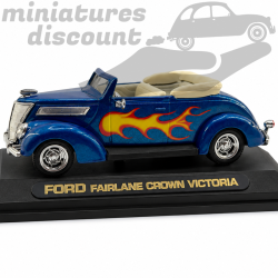 FORD FAIRLANE CROWN VICTORIA CABRIOLET (BLEU) - 1/43ème sur socle