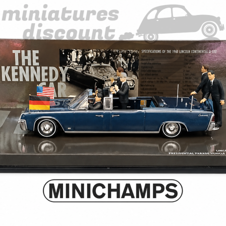 LINCOLN CONTINENTAL PRÉSIDENTIELLE PARADE VÉHICULE À BERLIN EN 1963 (BLEU) - 1/43ème en boite