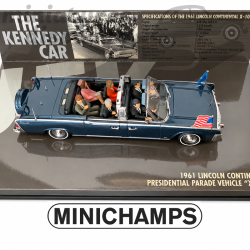 LINCOLN CONTINENTAL PRÉSIDENTIELLE PARADE VÉHICULE À BERLIN EN 1961 (BLEU) - 1/43ème en boite