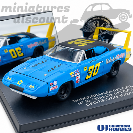 DODGE CHARGER DAYTONA N°30 (BLEU) - UNIVERSAL HOBBIES - 1/43ème en boite