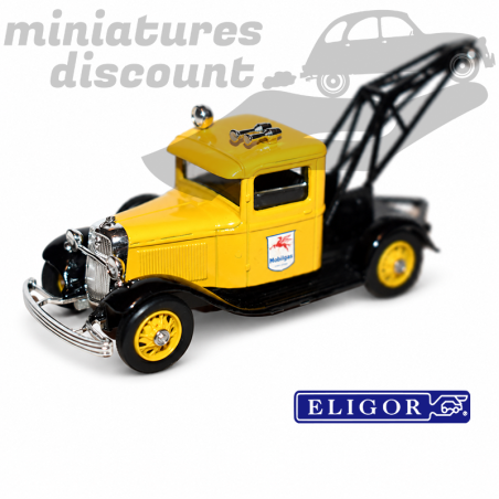 FORD V8 DÉPANNEUSE "MOBILGAS" 1934 (JAUNE) - ELIGOR - 1/43ème en boite