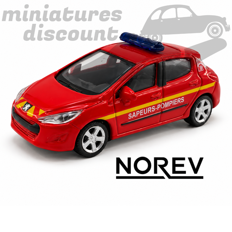 PEUGEOT 308 VL "SAPEURS POMPIERS" (ROUGE) - NOREV - 3inch en boite