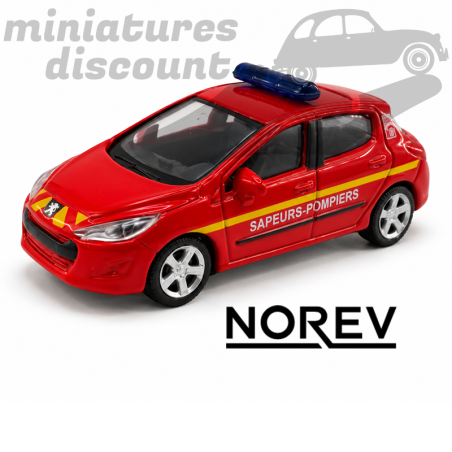 PEUGEOT 308 VL "SAPEURS POMPIERS" (ROUGE) - NOREV - 3inch en boite