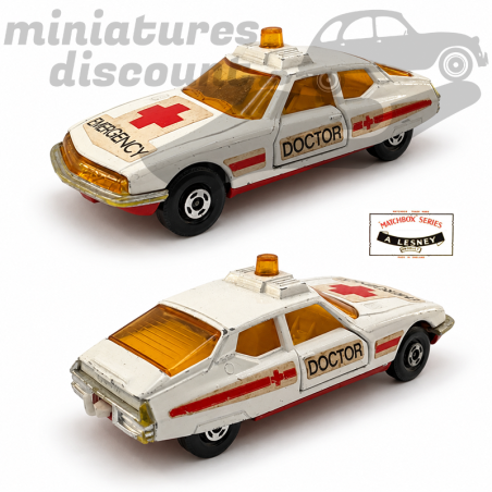 CITROËN SM "DOCTOR" LESNEY 1976 SANS BOITE (BLANC) - MATCHBOX - 1/40ème sans boite