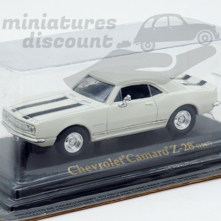 CHEVROLET CAMARO Z-28 DE 1967 (BLANC) - 1/43ème sur socle