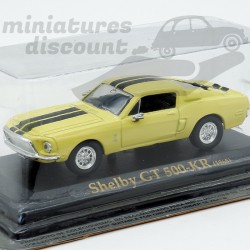 SHELBY GT 500-KR DE 1968 (JAUNE) - 1/43ème sur socle