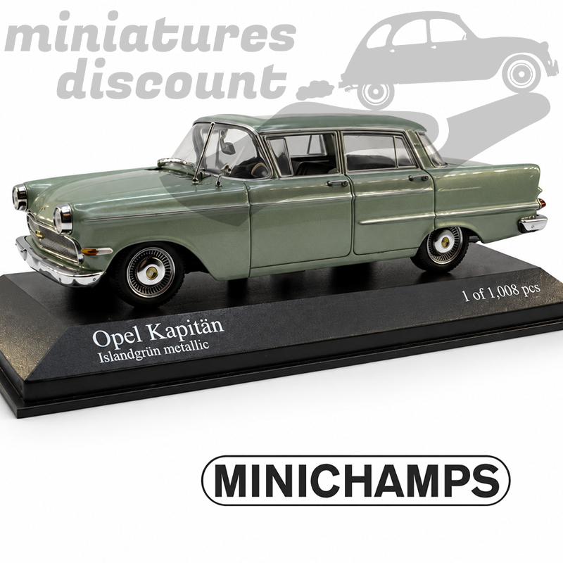 Opel Kapitän (Islandgrün métallic) - MINICHAMPS - 1/43ème en boite