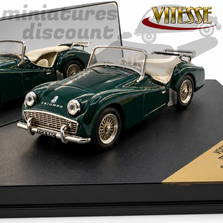 TRIUMPH TR3A Open Converible 1957 - VITESSE (Vert) - 1/43ème en boite