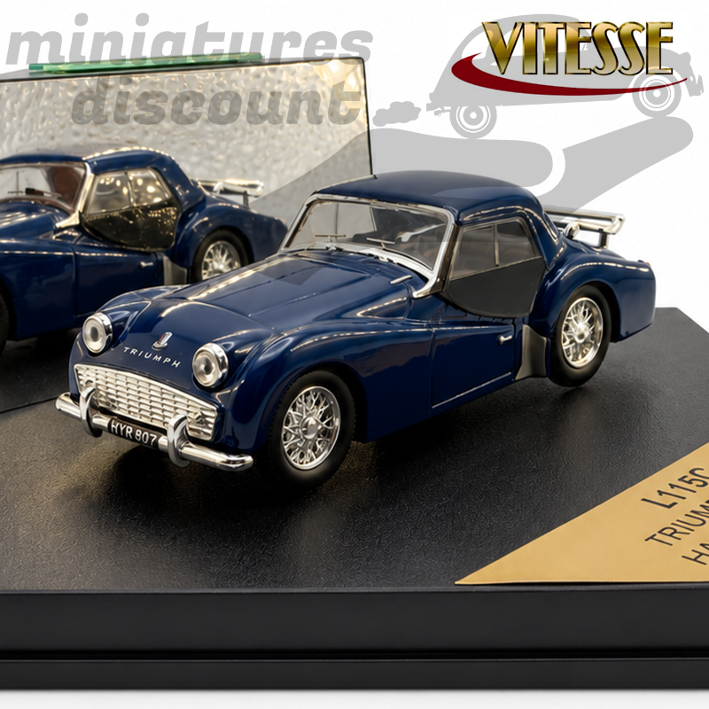TRIUMPH TR3A Hard Top de 1959 - VITESSE (Bleu) - 1/43ème en boite