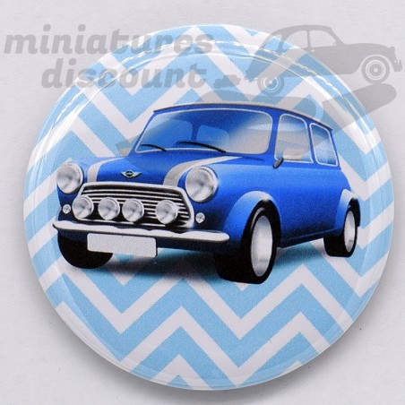 Mini Cooper (Bleu) - Magnet Déco/Vintage
