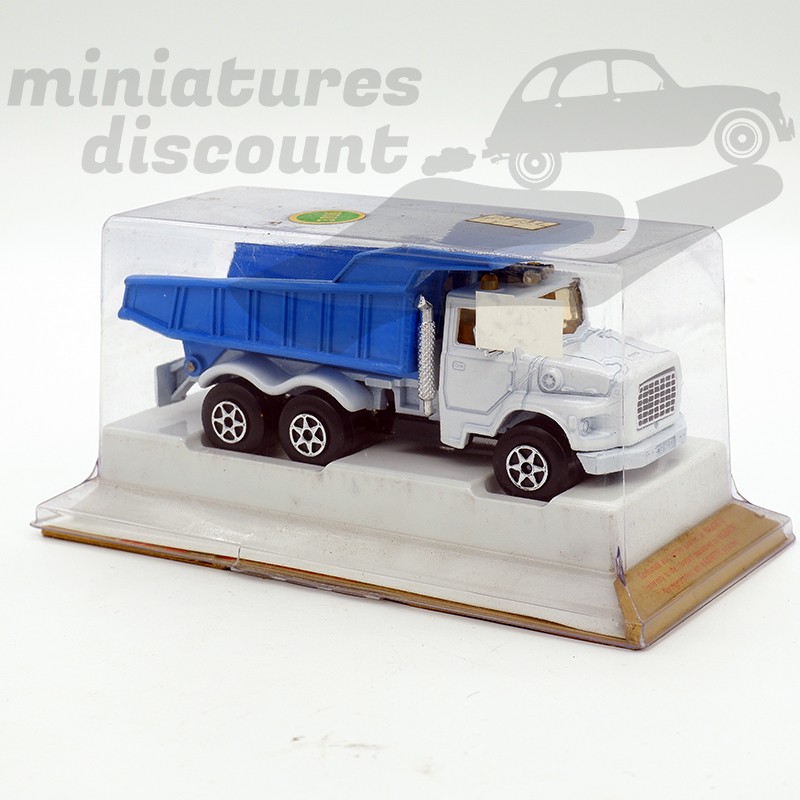 CAMION GMC "BENNE CHANTIER" (BLEU) - MAJORETTE - 1/60ème en boite