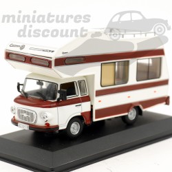 CAMPING CAR CARAVAN BARKAS B-1000 DE 1973 (MARRON ET BLANC) - 1/43ème sous blister