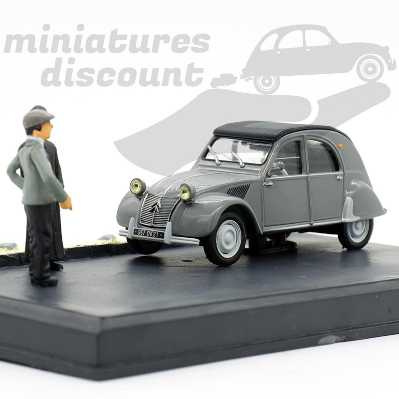 Voiture Miniature 2CV Rétro En Métal 28cm - Effet Vieilli Gris, Décoration Vintage Collection