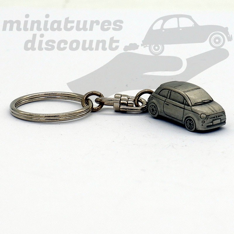 Porte clés en etain, Fiat 500 - miniature en Etain
