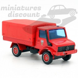 MERCEDES UNIMOG POMPIERS (ROUGE) - SOLIDO - 1/50ème en boite
