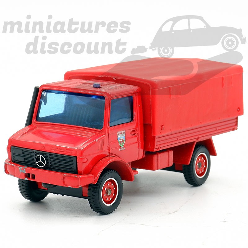 MERCEDES UNIMOG POMPIERS (ROUGE) - SOLIDO - 1/50ème en boite