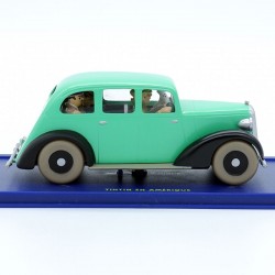 LA VOITURE DES GANGSTERS, DE TINTIN EN AMÉRIQUE (TURQUOISE) - 1/43ème en boite